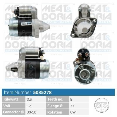 MEAT & DORIA 5035278 Starter motor MD162837