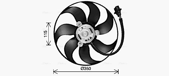 AVA COOLING SYSTEMS VN7553 Fan, radiator 6Q0959 455Q