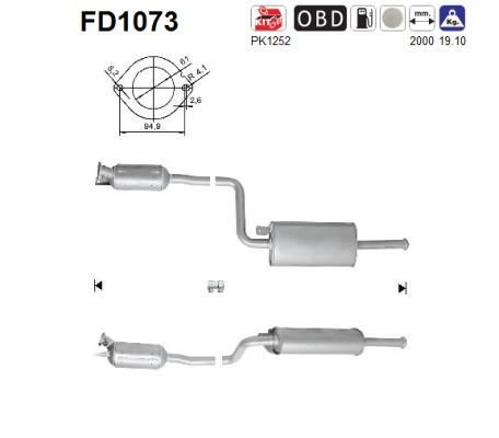 AS FD1073 Diesel particulate filter 20.01.072.37R