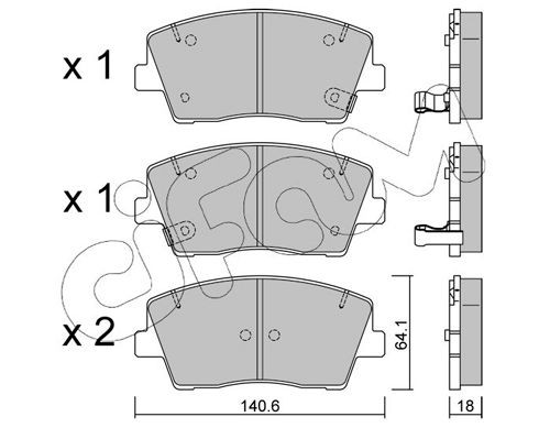 22934 CIFAM with acoustic wear warning Thickness 1: 18,0mm Brake pads 822-1168-0 buy