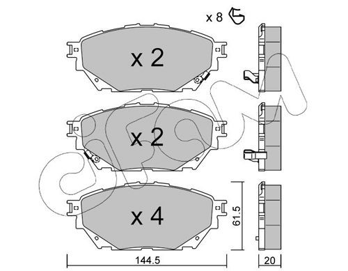 25749 CIFAM with acoustic wear warning Thickness 1: 20,0mm Brake pads 822-1222-0 buy