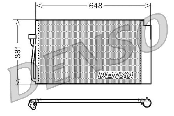 DENSO with dryer, 648x381x16, R 134a, 648mm Refrigerant: R 134a, Core Dimensions: 648x381x16 Condenser, air conditioning DCN05017 buy