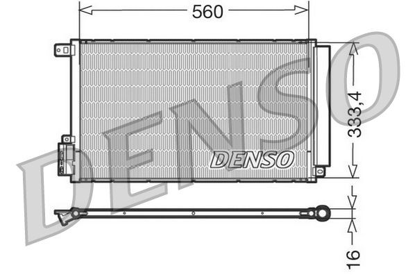 DENSO DCN13109 Air conditioning condenser with dryer, 560x334x16, R 134a, 560mm