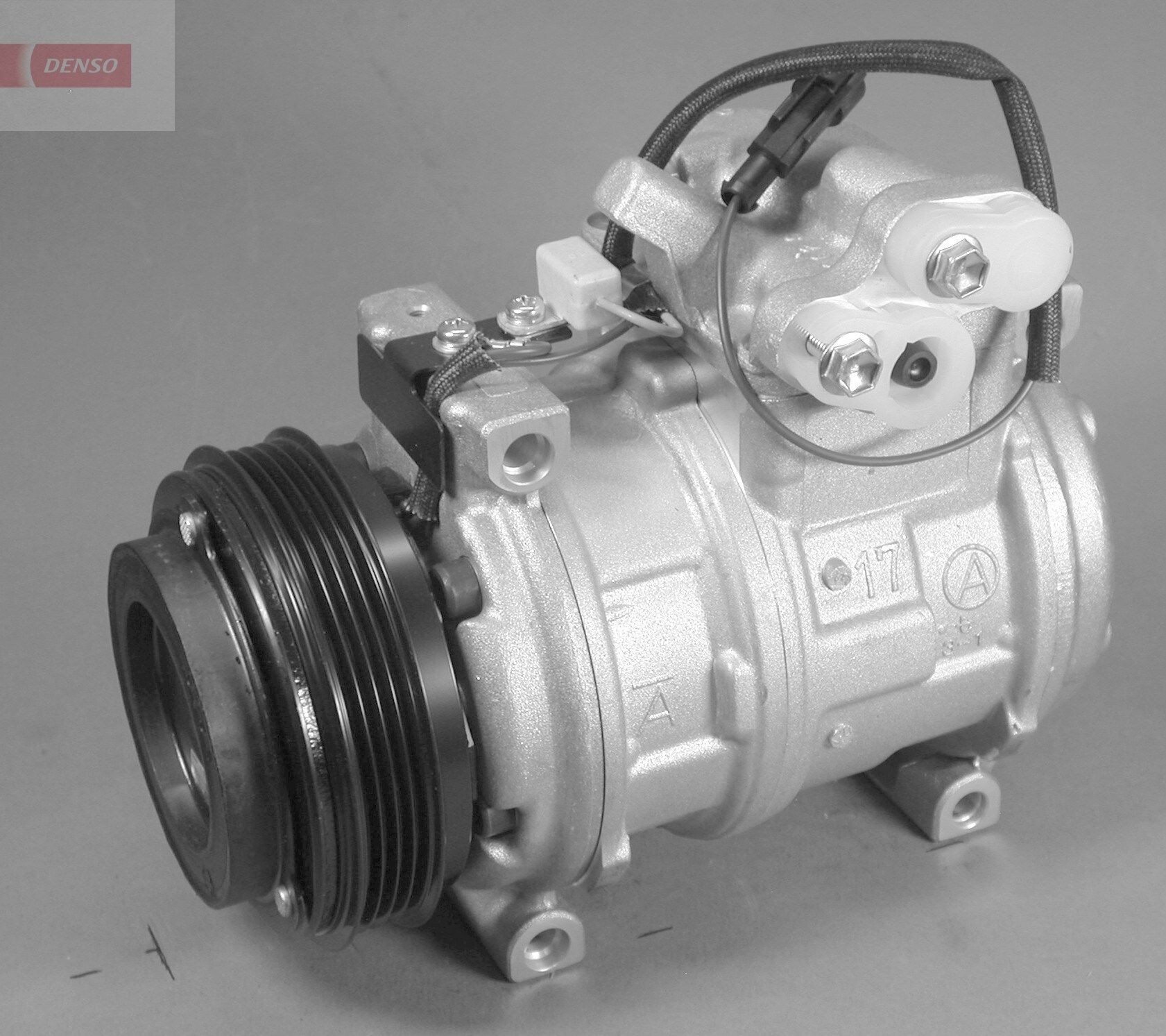 DENSO DCP12003 Air conditioning compressor 10PA17C, 12V, PAG 46, R 134a, with magnetic clutch