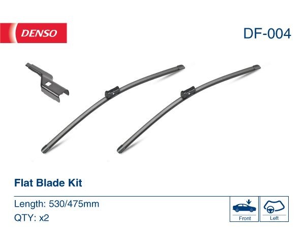DENSO Flat DF-004 Wiper blade 530/475 mm, Beam, for left-hand drive vehicles