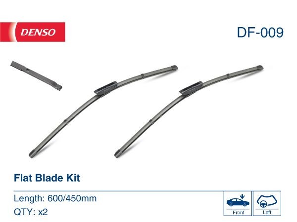 DENSO Flat 600/450 mm, Beam, for left-hand drive vehicles Left-/right-hand drive vehicles: for left-hand drive vehicles Wiper blades DF-009 buy