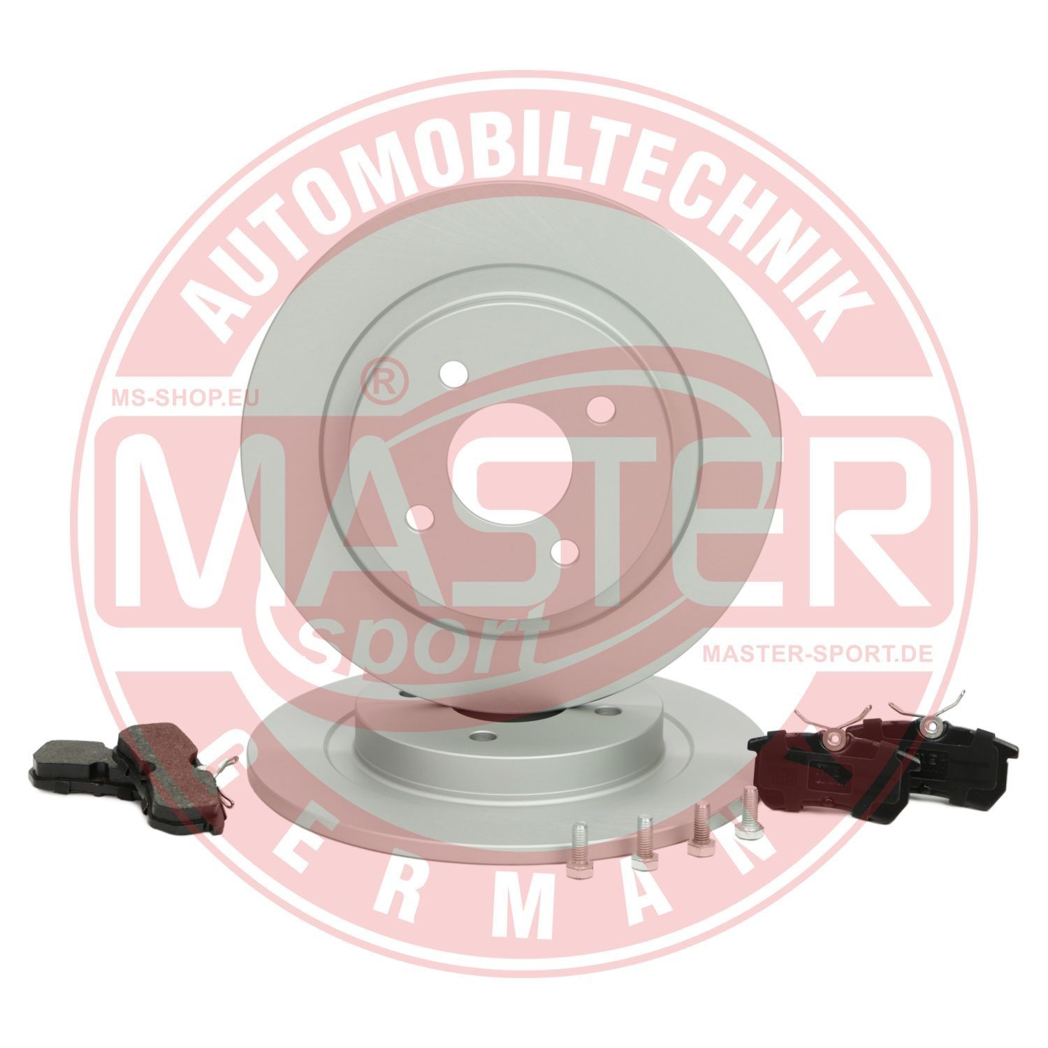 MASTER-SPORT Rear Axle, solid, prepared for wear indicator, excl. wear warning contact Ø: 280mm, Brake Disc Thickness: 10,2mm Brake discs and pads 201003130 buy