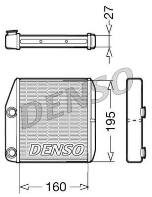 Original DENSO Heat exchanger, interior heating DRR09075 for OPEL ASTRA