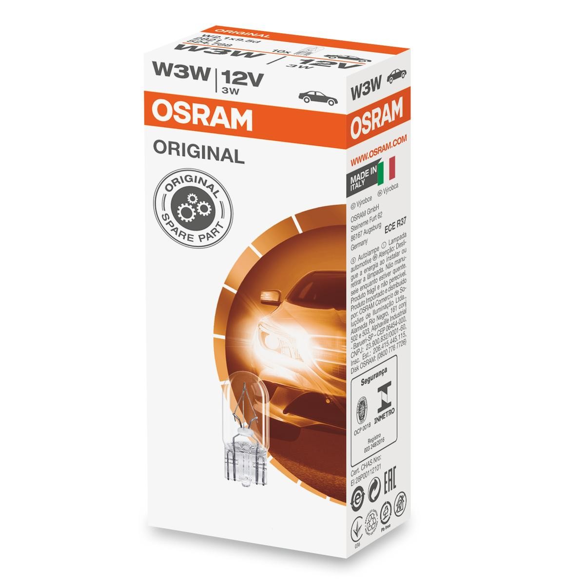 OSRAM ORIGINAL LINE 2821 Bulb, indicator 12V 3W, W3W
