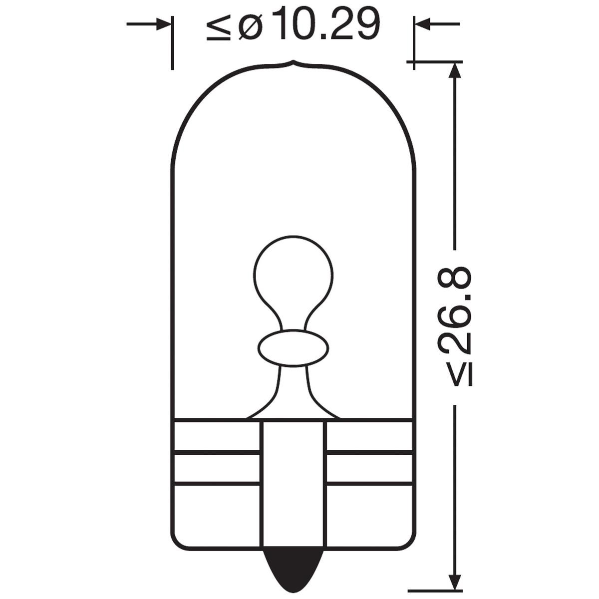 Birne Glassockellampe 5W5 12V 5W W2,1x9,5d T4 Kennzeichenbeleuchtung