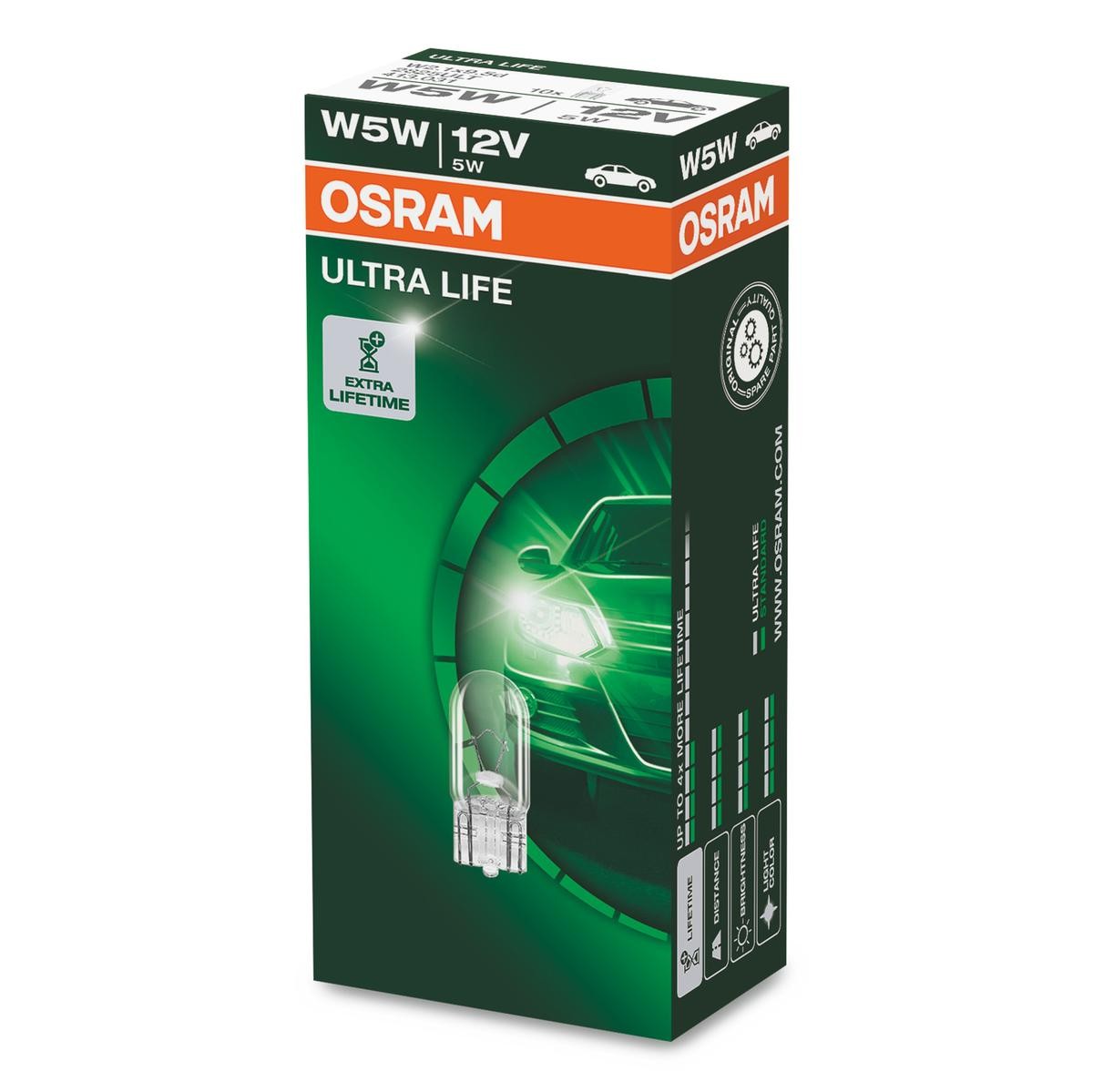 OSRAM ULTRA LIFE 2825ULT DUCATI Moped Glühlampe, Blinkleuchte 12V 5W, W5W