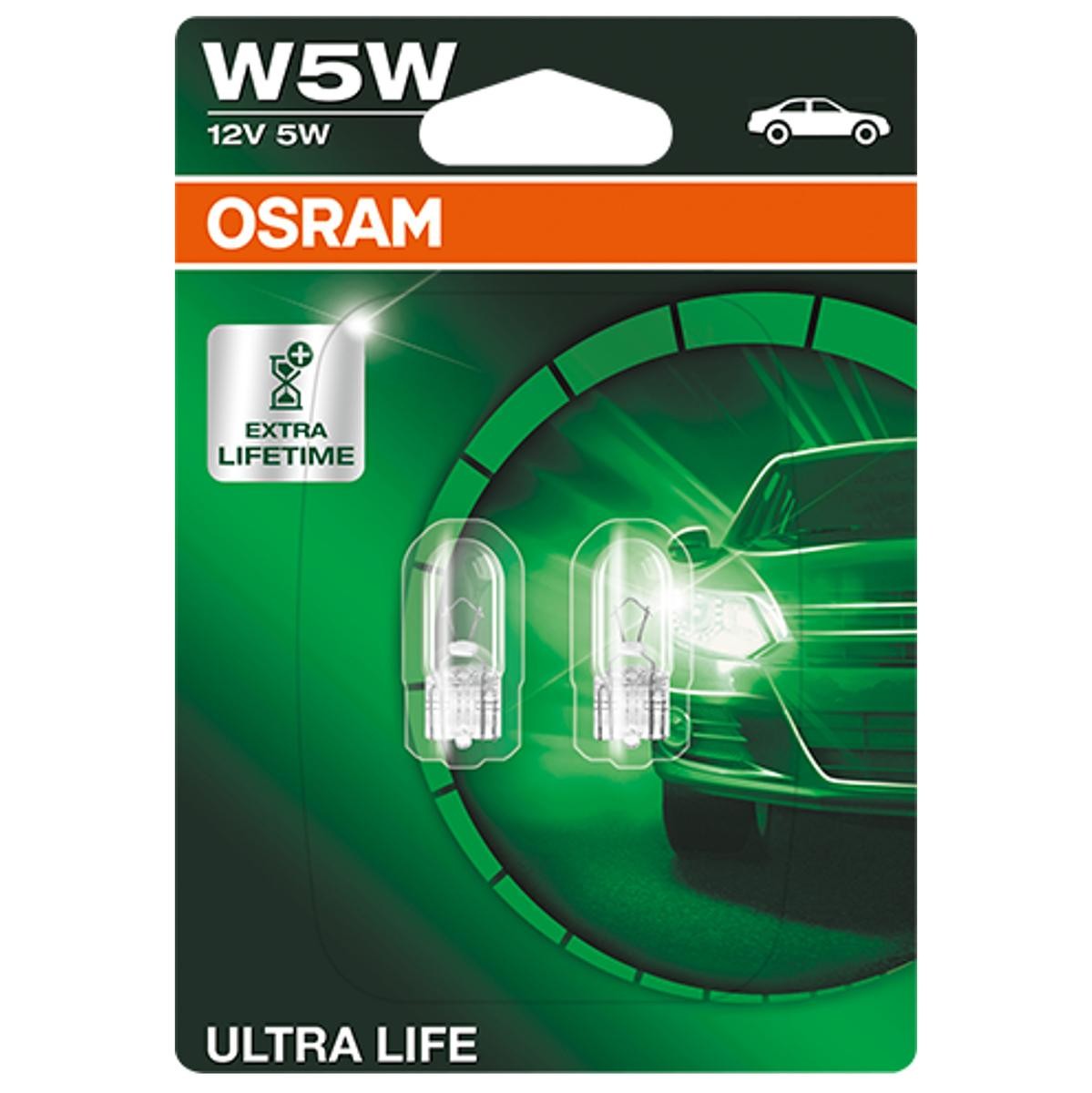OSRAM ULTRA LIFE 2825ULT-02B Bulb, indicator 12V 5W, W5W