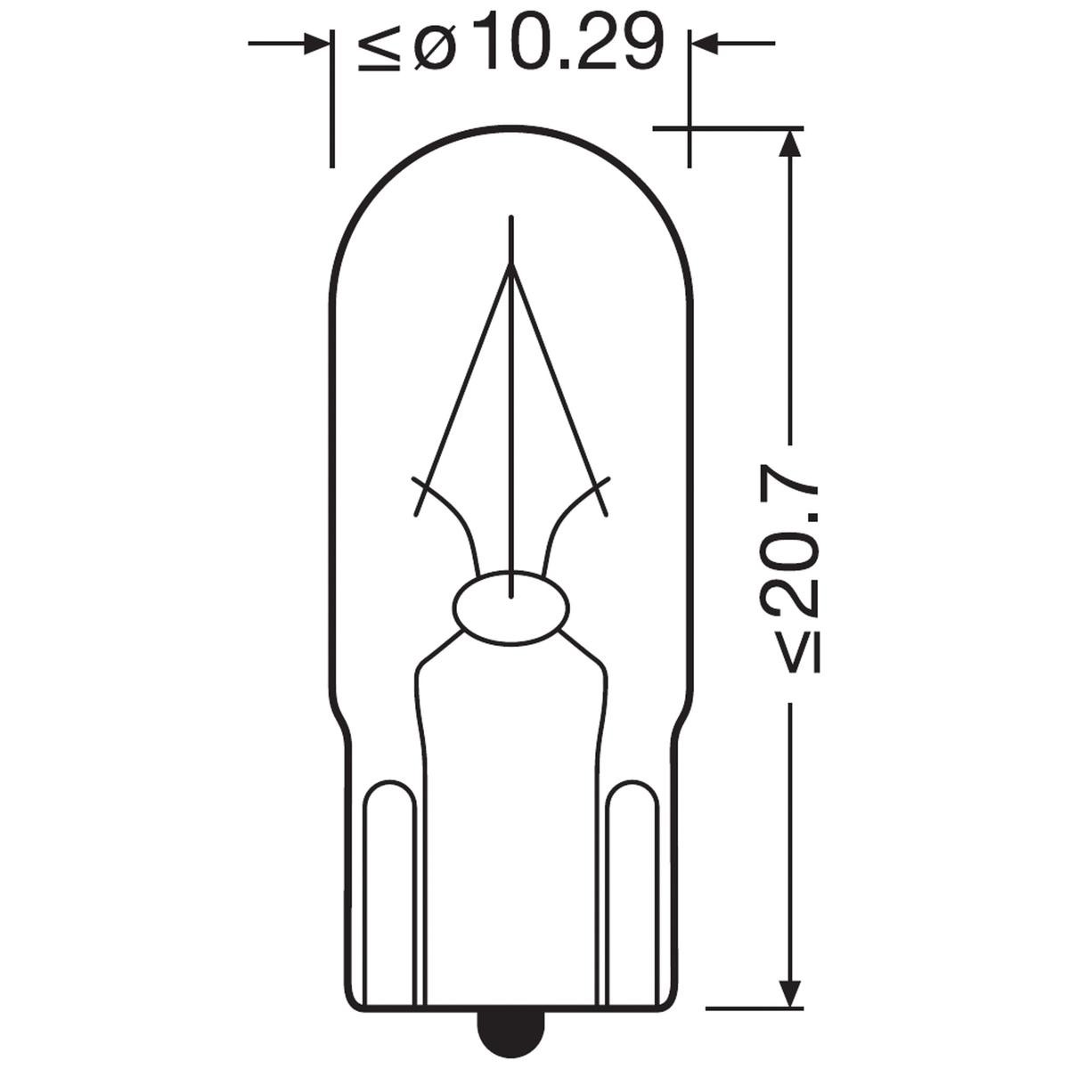 OSRAM 2840 Bulb, interior light Socket Bulb, 24V, 2W