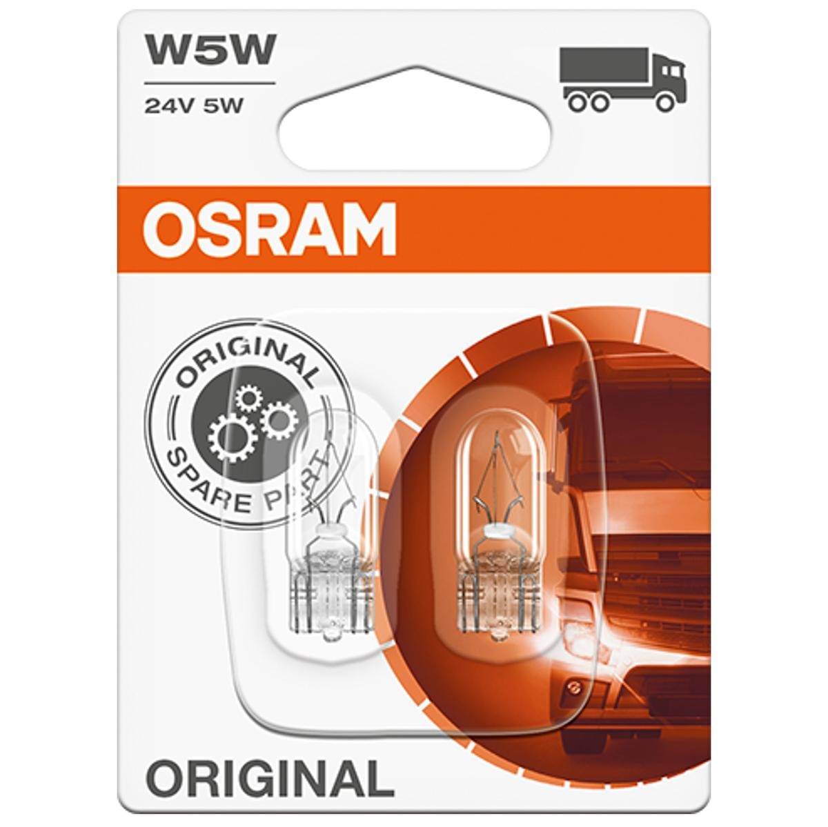 2845-02B OSRAM ORIGINAL LINE W5W Bulb, indicator 24V 5W, W5W