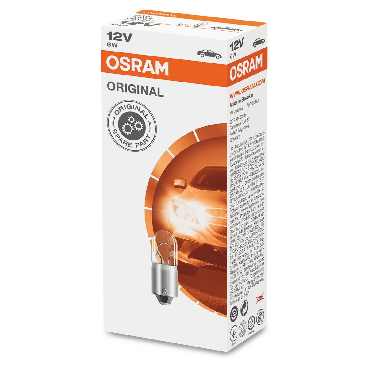 OSRAM ORIGINAL LINE Socket Bulb, 12V, 6W Bulb, interior light 3886X buy