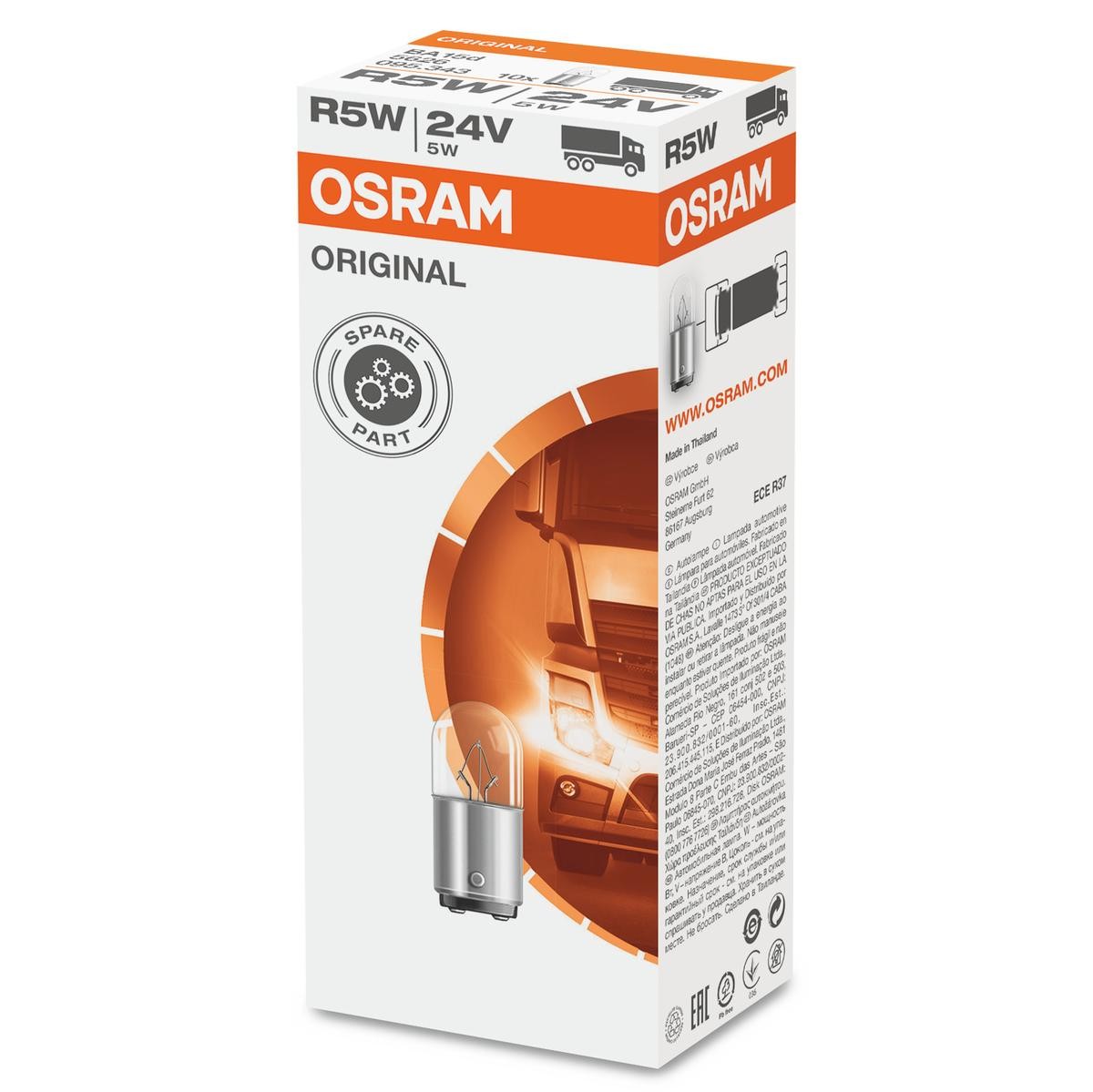 OSRAM ORIGINAL LINE R5W, 24V, 5W Bulb, tail light 5626 buy