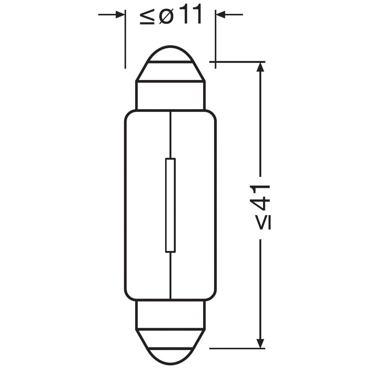OSRAM 6411 Bulb 12V 10W, Socket Bulb, 41 mm