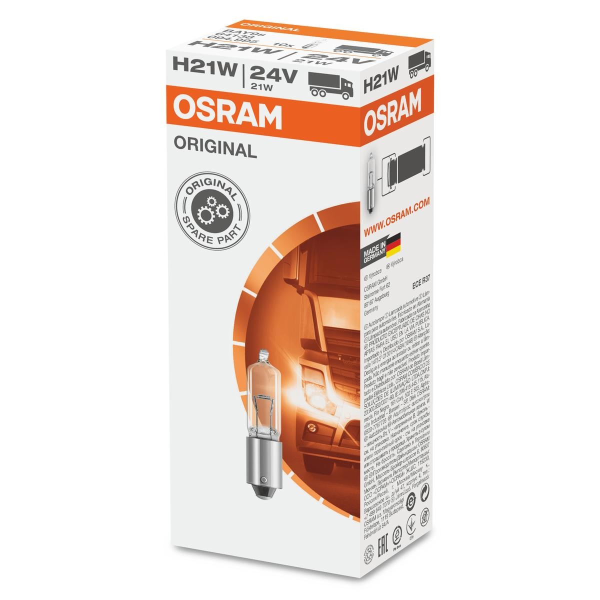 OSRAM 64138 Blinkerbirne für MERCEDES-BENZ ANTOS LKW in Original Qualität