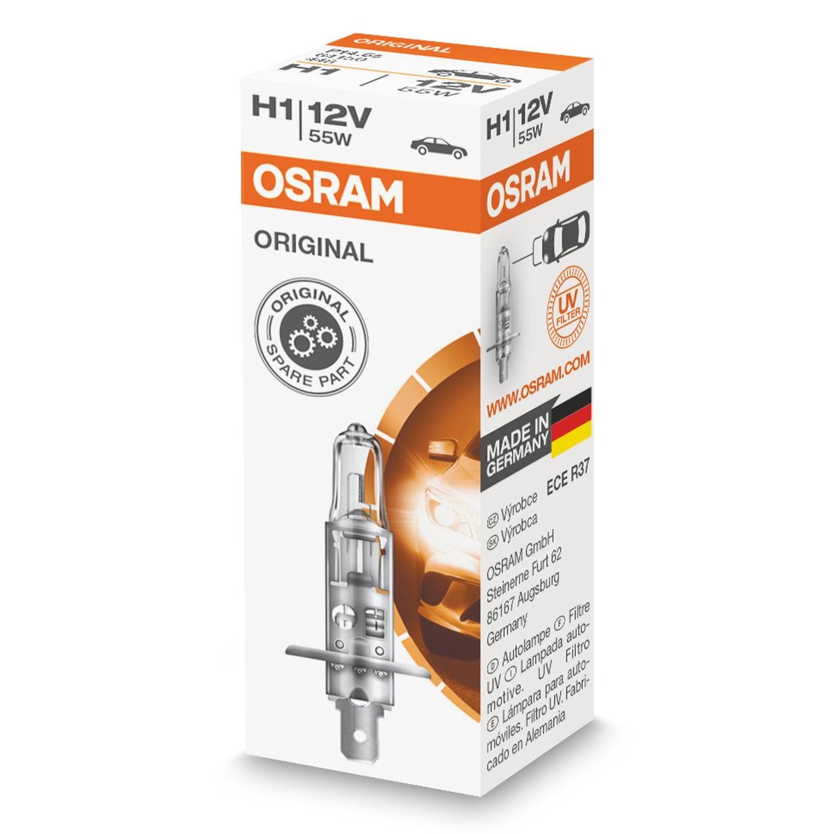 H1 OSRAM ORIGINAL H1 12V 55W P14,5s 3200K Halogen Glühlampe, Fernscheinwerfer 64150 günstig kaufen