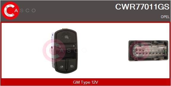 CASCO Window switch CWR77011GS Opel CORSA 2015