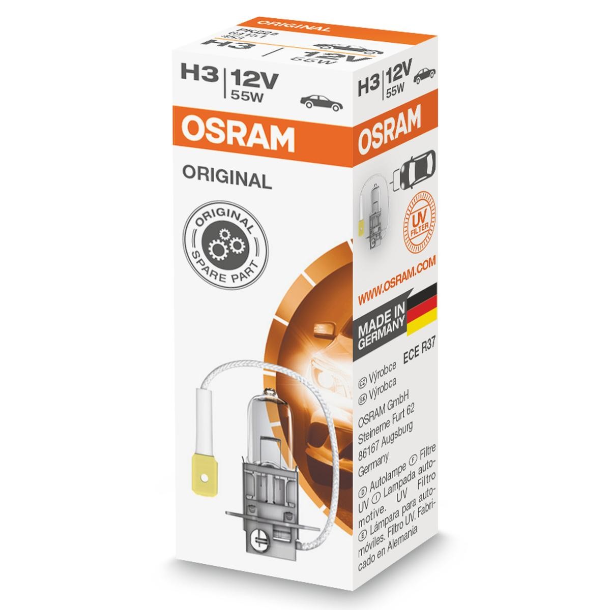 64151 OSRAM Fog lamp bulb BMW H3 12V 55W PK22s, 3200K, Halogen