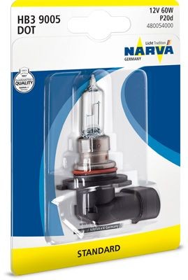 Headlight bulb NARVA HB3 12V 60W P20d, Halogen - 480054000