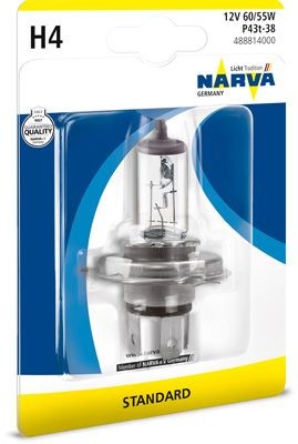Original NARVA H4 Headlight bulb 488814000 for VW PASSAT