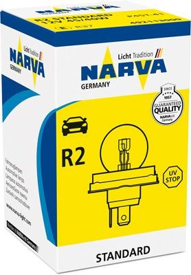 Headlight bulb NARVA R2 (Bilux) 12V 45/40W P45t-41, Halogen - 492113000