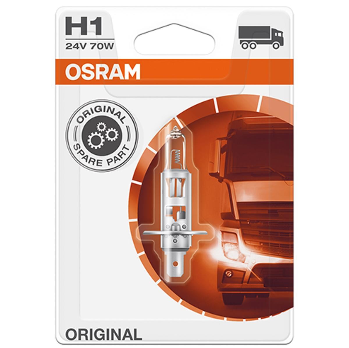 H1 OSRAM ORIGINAL LINE H1 24V 70W P14.5s, 3200K, Halogen High beam bulb 64155-01B buy