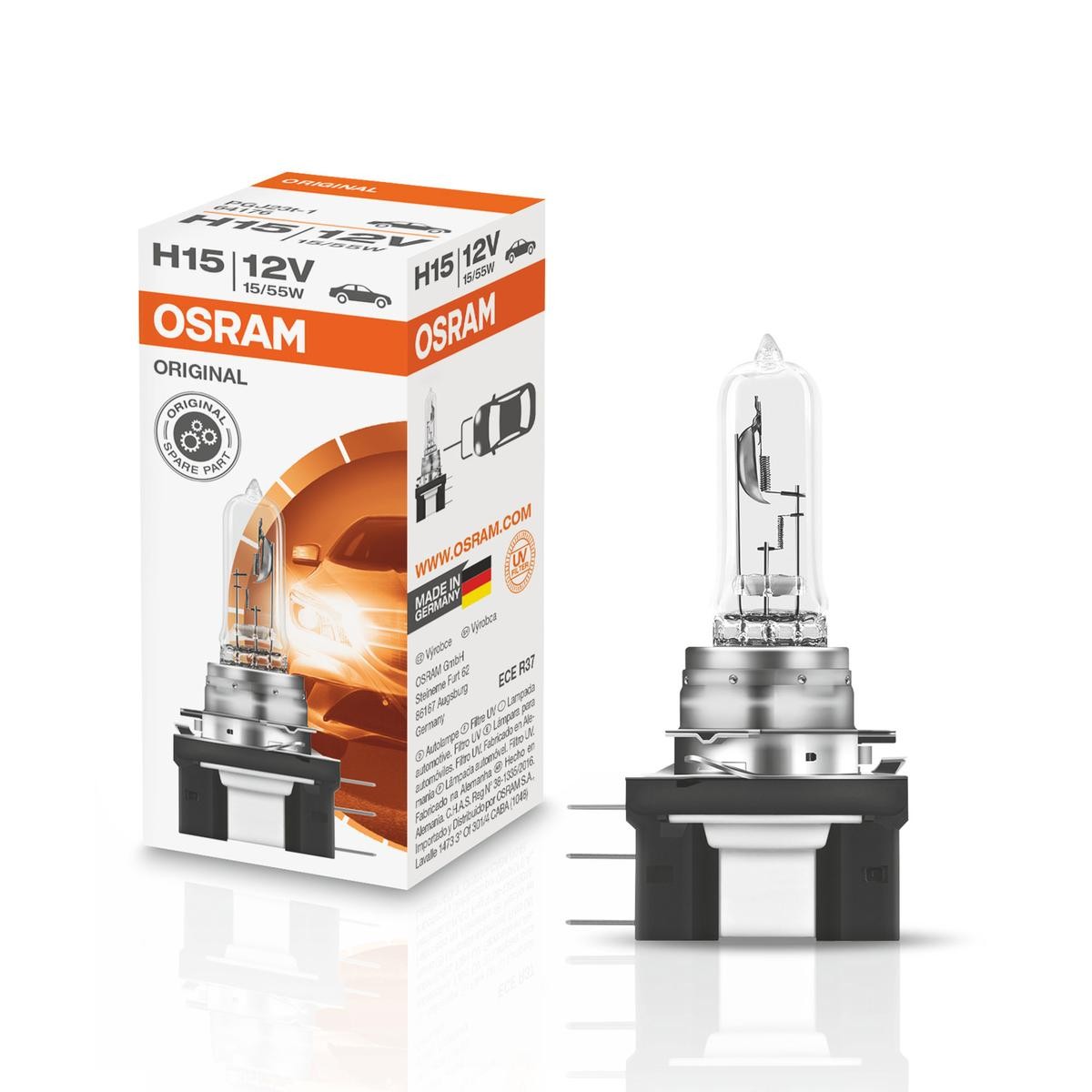 Buy OSRAM 64176 Halogen bulb Original Line H15 15/55 W 12 V