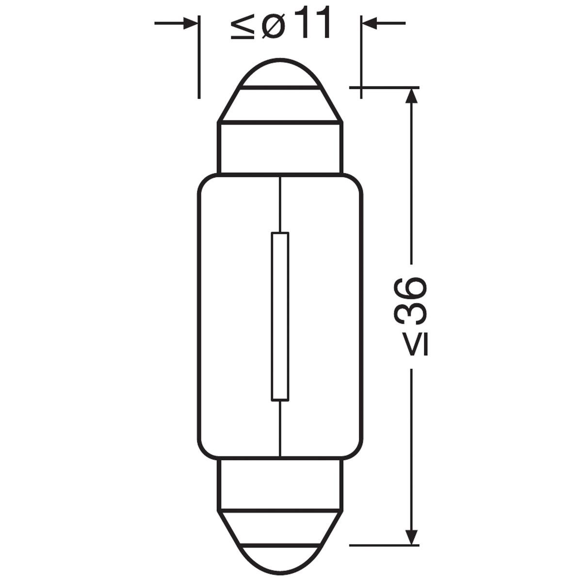 OSRAM C5W Bulb, licence plate light 12V 5W 35 mm, C5W, SV8.5-8