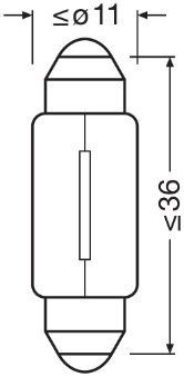 6418 Bulb, licence plate light 6418 OSRAM 12V 5W 35 mm, C5W, SV8.5-8
