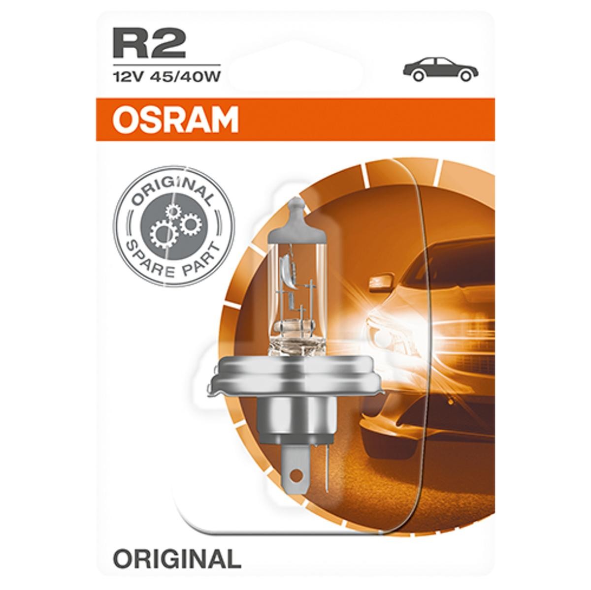 R2 OSRAM ORIGINAL LINE R2 (Bilux) 12V 45/40W P45t, 3200K, Halogen Main beam bulb 64183-01B buy