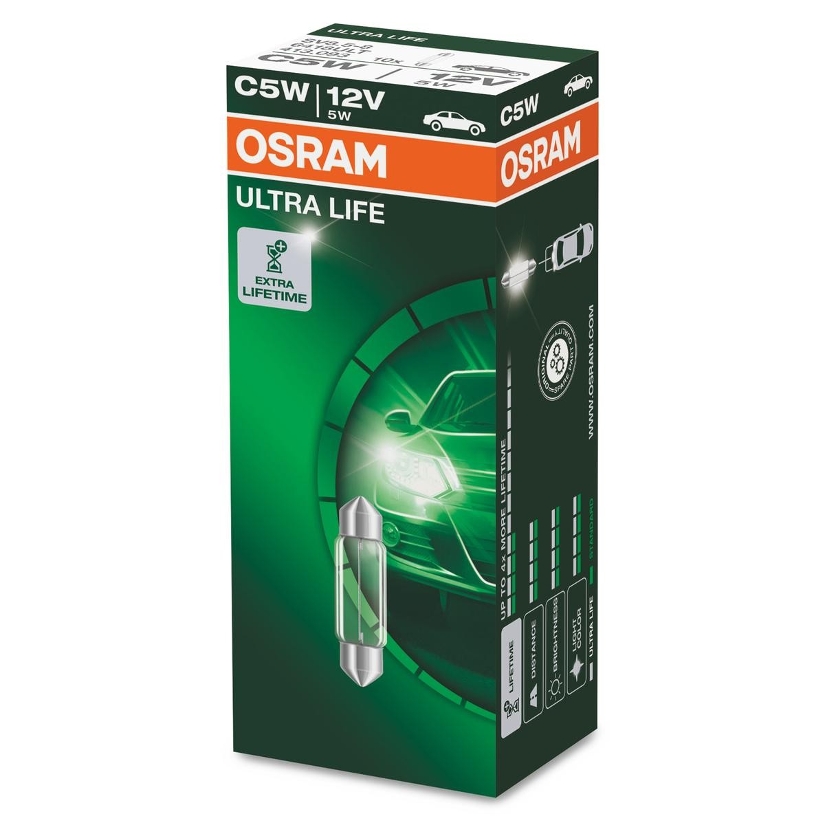 OSRAM 6418ULT Kennzeichenbeleuchtung, Birne für MERCEDES-BENZ UNIMOG LKW in Original Qualität