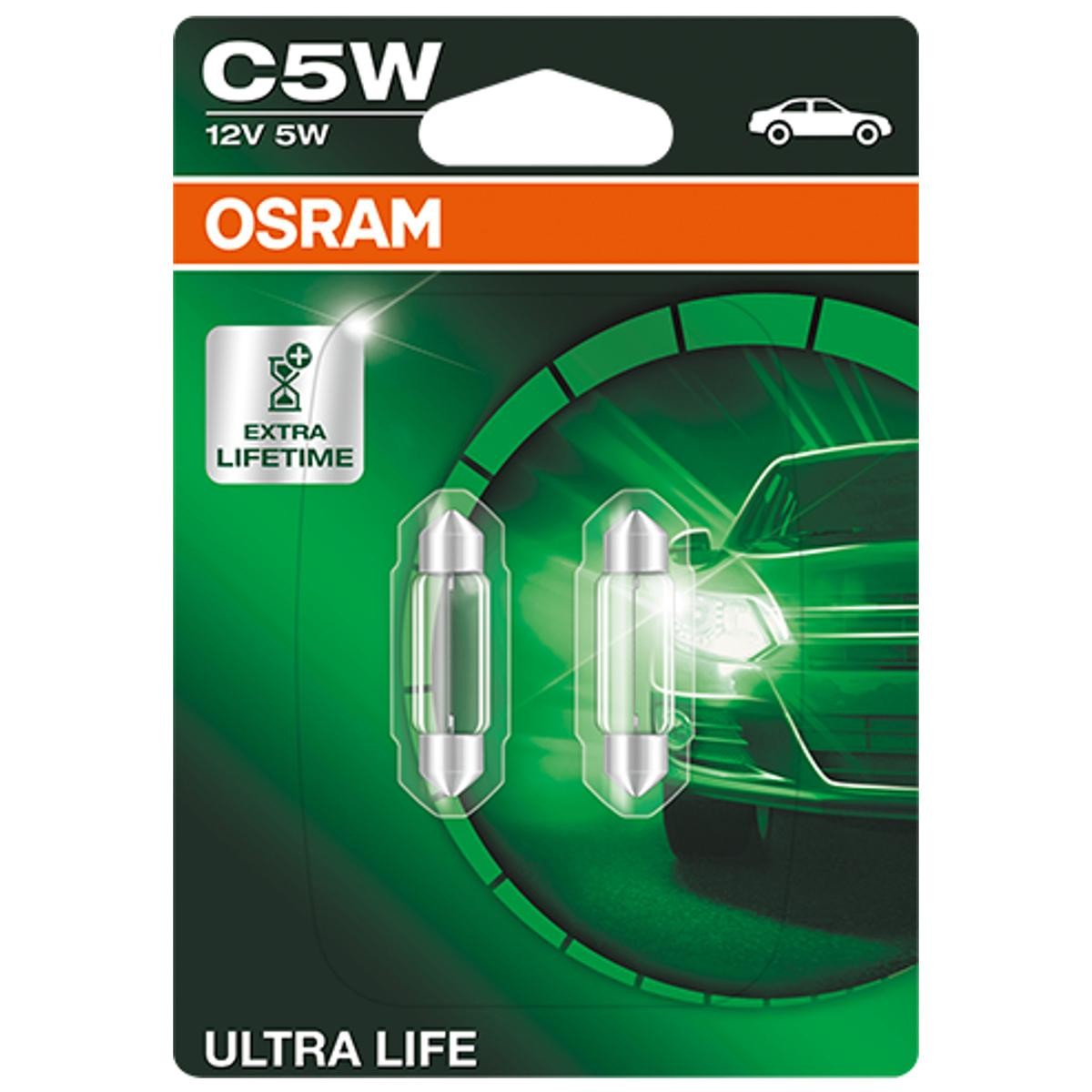 6418ULT-02B OSRAM ULTRA LIFE C5W Kennzeichenbeleuchtung, Birne 12V 5W 35  mm, C5W, SV8.5-8 ▷ AUTODOC Preis und Erfahrung
