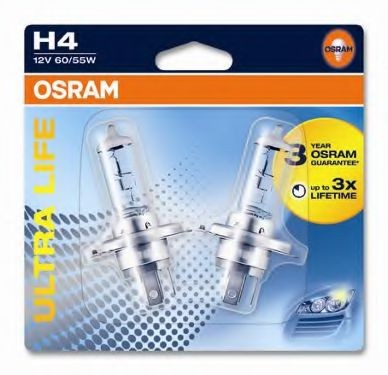 OSRAM ULTRA LIFE 64193ULT-02B Bulb, spotlight H4 12V 60 / 55W P43t, 3200K, Halogen