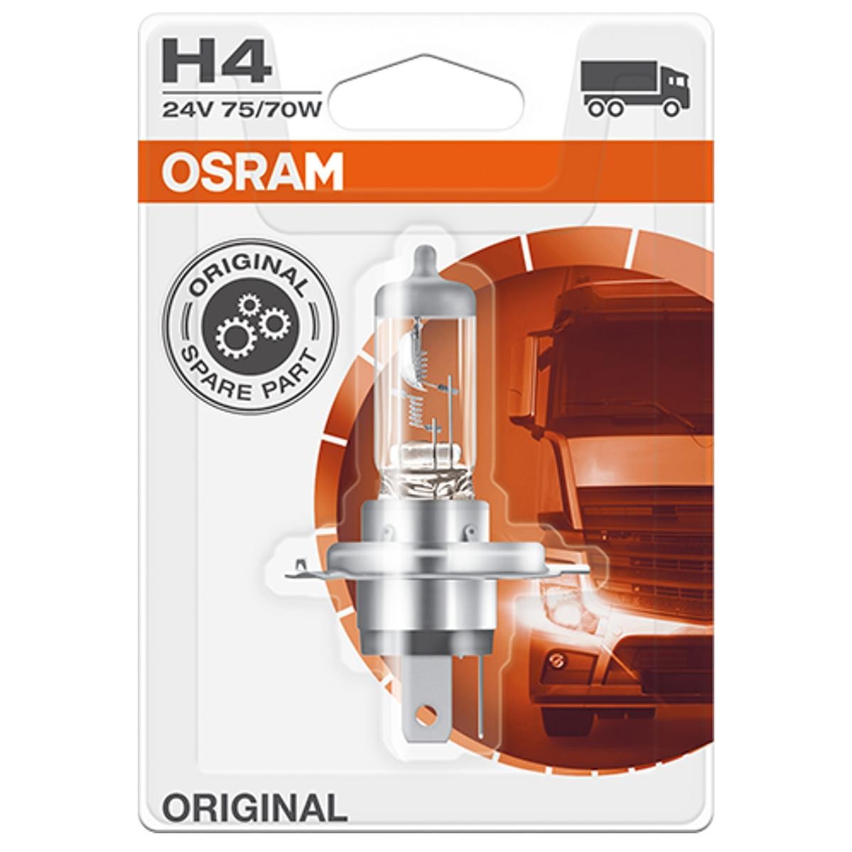 OSRAM ORIGINAL LINE 64196-01B Bulb, spotlight H4 24V 75/70W P43t, Halogen