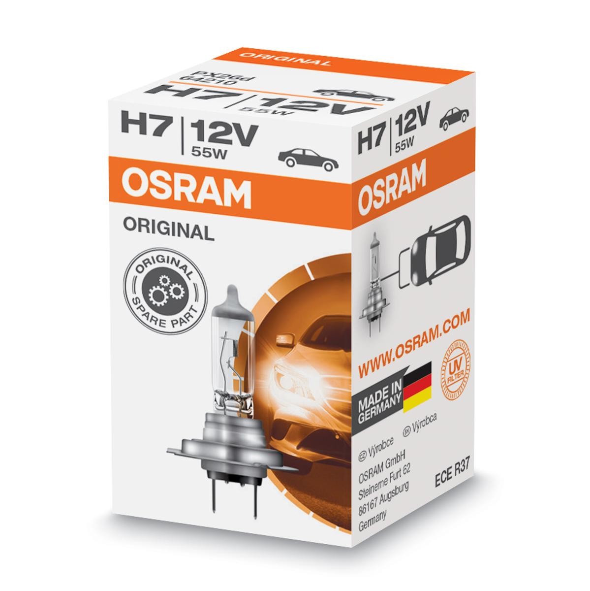 64210 OSRAM ORIGINAL LINE H7 12V 55W PX26d, 3200K, Halogen Glühlampe,  Fernscheinwerfer
