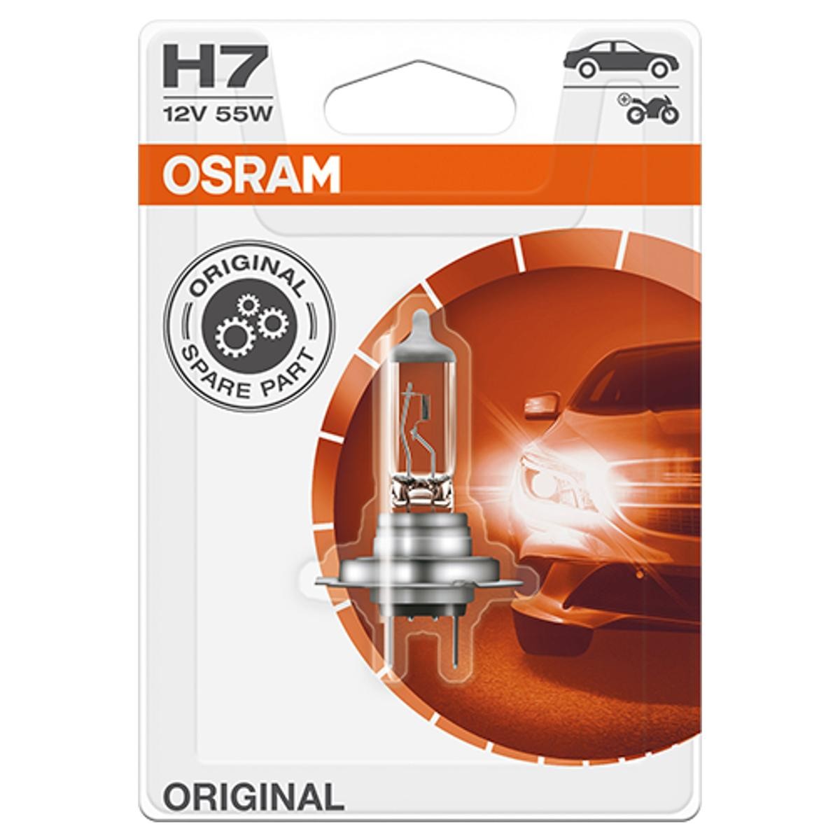 H7 OSRAM ORIGINAL H7 12V 55W PX26d 3200K Halogen Glühlampe, Fernscheinwerfer 64210-01B günstig kaufen