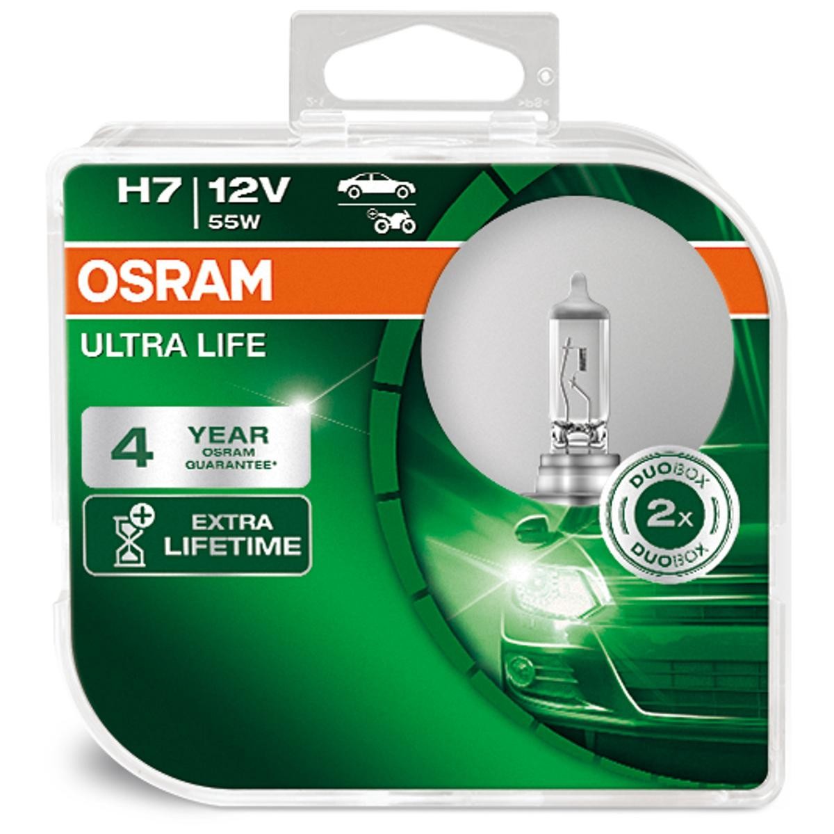 H7 OSRAM ULTRA LIFE H7 12V 55W PX26d, 3800K, Halogen Main beam bulb 64210ULT-HCB buy