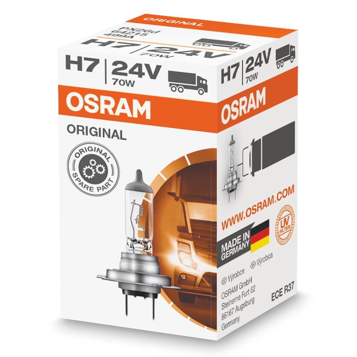 H7 OSRAM ORIGINAL LINE H7 24V 70W PX26d, Halogen Glühlampe, Fernscheinwerfer 64215 kaufen