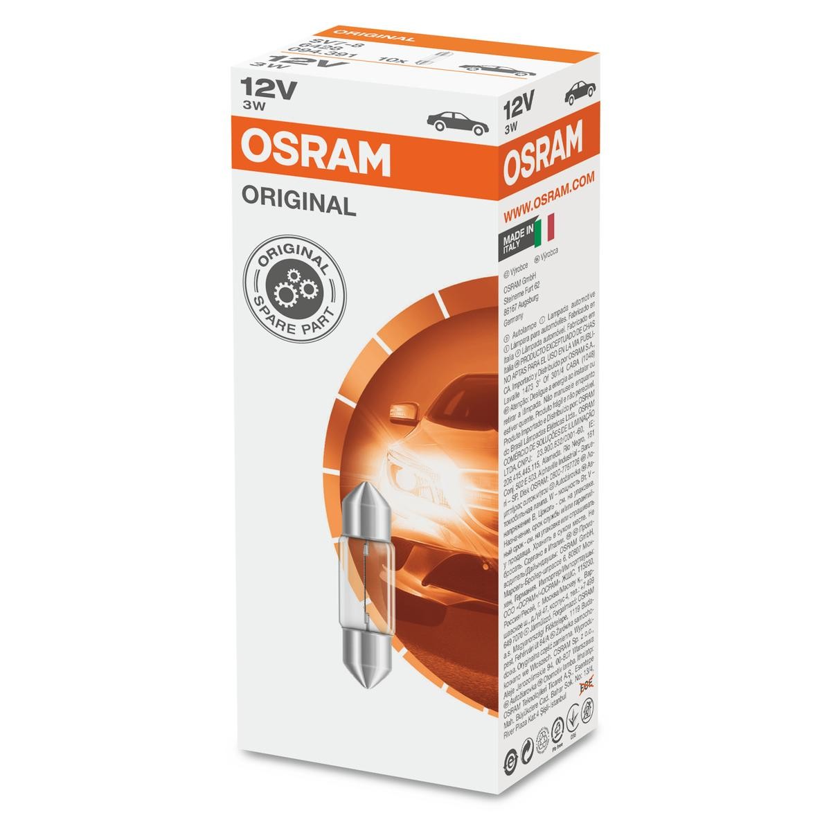 Car spare parts PORSCHE 968 1993: Bulb, interior light OSRAM 6428 at a discount — buy now!