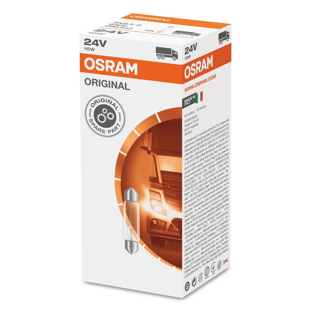 OSRAM 6429 Glühlampe, Innenraumleuchte für MERCEDES-BENZ UNIMOG LKW in Original Qualität
