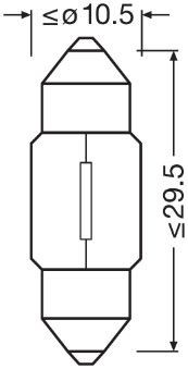 OSRAM 6438 Bulb, interior light Socket Bulb, 12V, 10W