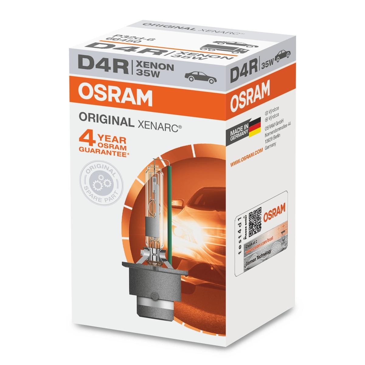 OSRAM XENARC ORIGINAL 66450 Bulb, spotlight D4R 42V 35W P32d-6, 4300K, Xenon