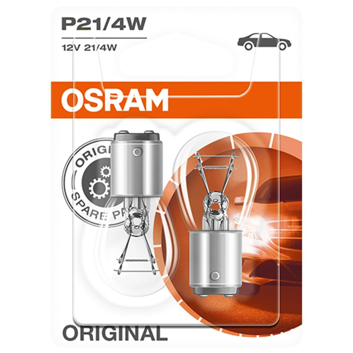 P214W OSRAM ORIGINAL P21/4W, 12V 21/4W, BAZ15d Glühlampe, Brems- / Schlusslicht 7225-02B günstig kaufen