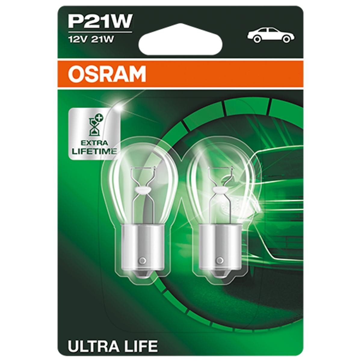 OSRAM ULTRA LIFE 7506ULT-02B Bulb, indicator 12V 21W, P21W