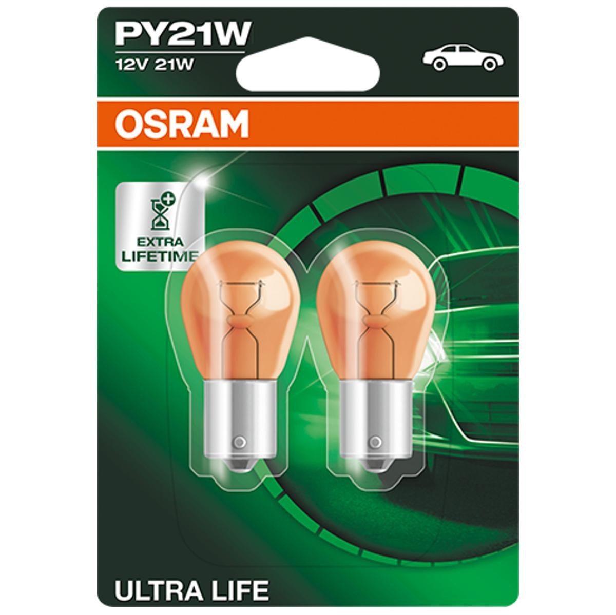 7507ULT-02B OSRAM ULTRA LIFE PY21W Blinkerslampa 12V 21W, PY21W ▷ AUTODOC  pris och recension