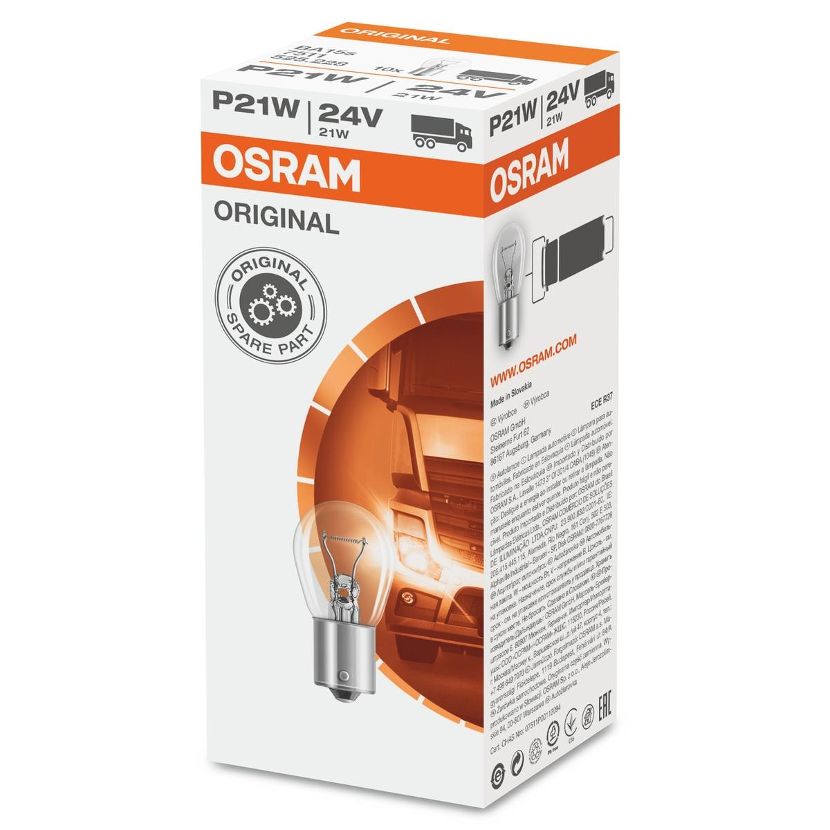 OSRAM 7511 VW Blinkerlampe 24V 21W, P21W