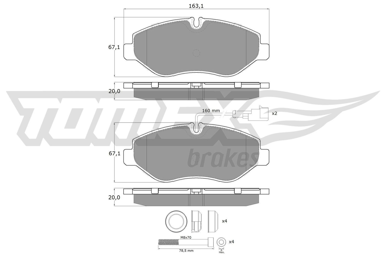 TOMEX brakes TX 15-861 Bremsbeläge für RENAULT TRUCKS Maxity LKW in Original Qualität